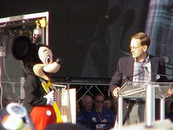 Mickey Mouse during opening ceremonies [15]