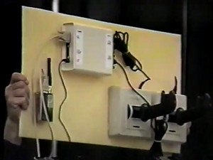 The transmit side of the control system, with two PC flight sticks and RNET radio [5]