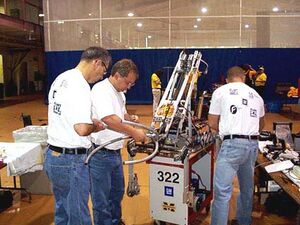 Team 322 in the pit [1]