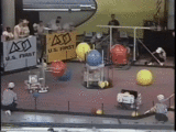 Team 121 descores both opponent balls from the triangles before scoring their own ten point ball. Their three-point balls were previously scored low in the silver box [7]