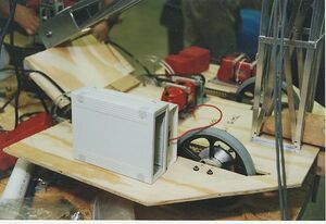 The receiver and relay boxes on team 45's 1995 robot [11]