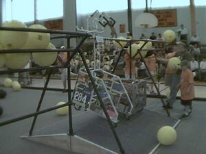 Teams 222 and 284 hang at the end of a match [1]